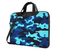 BLWSLC 600D Oxford Cloth Shockproof Laptop Shoulder Bag Blue Camouflage Printed Laptop Tote Bag For Everyday Use 14 inch