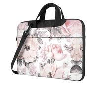 BLWSLC 600D Oxford Cloth Shockproof Laptop Shoulder Bag Watercolor Floral Pattern Printed Laptop Tote Bag For Everyday Use 14 inch