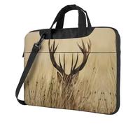 BLWSLC 600D Oxford Cloth Shockproof Laptop Shoulder Bag White tailed deer Printed Laptop Tote Bag For Everyday Use 14 inch
