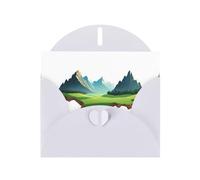 BLWSLC 6x4-inch A corner of the mountain Printed White Greeting Card Set with Envelope - Wedding/Birthday Invitations