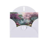 BLWSLC 6x4-inch Big tree by the river Printed White Greeting Card Set with Envelope - Wedding/Birthday Invitations