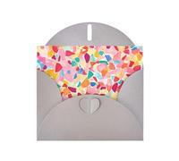BLWSLC 6x4-inch Candy-colored fragments Printed Gray Greeting Card Set with Envelope - Wedding/Birthday Invitations