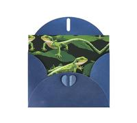 BLWSLC 6x4-inch Crocodile foraging again Printed Blue Greeting Card Set with Envelope - Wedding/Birthday Invitations