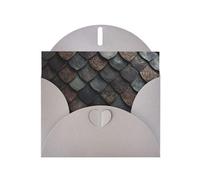 BLWSLC 6x4-inch Fish scale tiles Printed Gray Greeting Card Set with Envelope - Wedding/Birthday Invitations