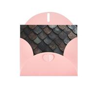 BLWSLC 6x4-inch Fish scale tiles Printed Pink Greeting Card Set with Envelope - Wedding/Birthday Invitations