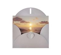 BLWSLC 6x4-inch Light on the sea level Printed Gray Greeting Card Set with Envelope - Wedding/Birthday Invitations