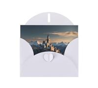 BLWSLC 6x4-inch On the snowy mountain Printed White Greeting Card Set with Envelope - Wedding/Birthday Invitations