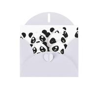 BLWSLC 6x4-inch Panda watching the fun Printed White Greeting Card Set with Envelope - Wedding/Birthday Invitations