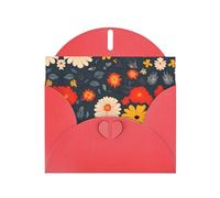 BLWSLC 6x4-inch Some beautiful flowers Printed Red Greeting Card Set with Envelope - Wedding/Birthday Invitations
