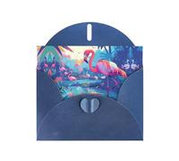 BLWSLC 6x4-inch Standing bird Printed Blue Greeting Card Set with Envelope - Wedding/Birthday Invitations