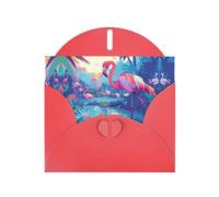 BLWSLC 6x4-inch Standing bird Printed Red Greeting Card Set with Envelope - Wedding/Birthday Invitations