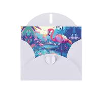 BLWSLC 6x4-inch Standing bird Printed White Greeting Card Set with Envelope - Wedding/Birthday Invitations