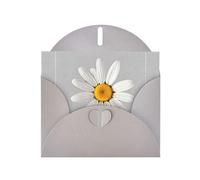BLWSLC 6x4-inch Sunshine Flowers Printed Gray Greeting Card Set with Envelope - Wedding/Birthday Invitations