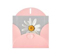 BLWSLC 6x4-inch Sunshine Flowers Printed Pink Greeting Card Set with Envelope - Wedding/Birthday Invitations