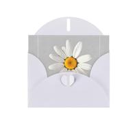 BLWSLC 6x4-inch Sunshine Flowers Printed White Greeting Card Set with Envelope - Wedding/Birthday Invitations