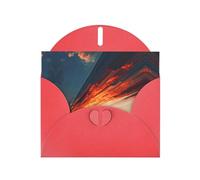 BLWSLC 6x4-inch The release of sunset light Printed Red Greeting Card Set with Envelope - Wedding/Birthday Invitations