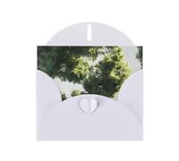 BLWSLC 6x4-inch Trees and Sky Printed White Greeting Card Set with Envelope - Wedding/Birthday Invitations