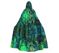 BLWSLC Abalone nacre Printed Halloween Cape (Length 147cm/Hood Height 38cm) Masquerade Hooded Cape Carnival Party Costume