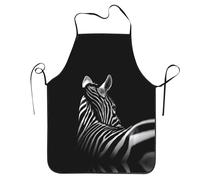 BLWSLC Adult Black & White Zebra Printed Kitchen Apron Stain-Resistant Baking Apron Suitable for Kitchen Cooking and Outdoor Barbecue
