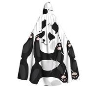 BLWSLC Adult Holiday Hooded Cape Funny Panda Printed Party Hooded Cape Suitable For Stage Performances And Parties