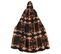 BLWSLC Adult Holiday Hooded Cape Monkey Printed Party Hooded Cape Suitable For Stage Performances And Parties