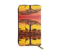 BLWSLC African Animal Sunset Long Clutch, Zipper Wallet, Card Holder, Portable Travel Coin Storage Bag Suitable for Travel and Daily use
