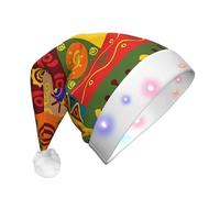 BLWSLC African National Patterns Printed Light Up Party Hats LED Christmas Party Props Suitable for Adults and Kids, Christmas Fun Hats
