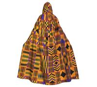 BLWSLC African Tribal Ethnic Texture Printed hooded cape, long decorative cloak, suitable for cosplay, stage performances, or holiday parties.