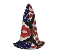 BLWSLC American Flag Fly Eagle Printed Hooded Cape Cosplay Hooded Cape Perfect For Cosplay A Holiday Essential L