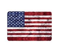 BLWSLC American Flag Independence Fourth of July 16x24in non-slip flannel floor mat with a printed design suitable for outdoor use patios porches and bathrooms