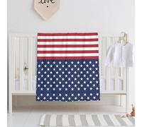 BLWSLC American Flag Stars Stripes Printed baby throw blanket, swaddle blanket, crib blanket for toddlers, newborns, and children