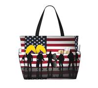 BLWSLC American Flag Veterans Day Patterned travel bag, large capacity shoulder bag, suitable for vacations, travel, and gym use.