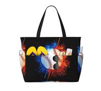 BLWSLC Art baseball Patterned travel bag, large capacity shoulder bag, suitable for vacations, travel, and gym use.