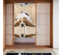 BLWSLC Basset Hound Blackout door curtain, dining room divider curtain, 34x56 inches, suitable for dormitories, bathrooms.
