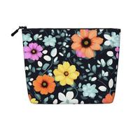 BLWSLC Beautiful colourful flowers Printed single layer cosmetic bag, storage bag, suitable for daily storage, a must-have for business trips.