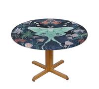 BLWSLC Beautiful Moth Patterned M round decorative tablecloth, suitable for dining rooms and banquets.