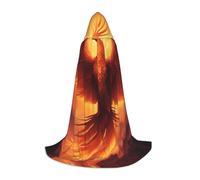 BLWSLC beautiful phoenix Printed Hooded Cape For Teenagers Zipperless Hooded Cape Suitable For Cosplay And Stage Performances Small