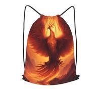 BLWSLC beautiful phoenix Printed Sports Drawstring Backpack Fitness Travel Backpack Suitable For Gym And Travel, Black, S