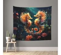 BLWSLC Beautiful Seahorse Couple Graphic Decorative Wall Hanging Indoor Dorm Bedroom Wall Decor Gift - 60x51 Inch