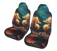 BLWSLC Beautiful Seahorse Couple Printed Car Seat Covers - 2 Pack, Bus, Ferry Seat Covers, Protect Car, SUV, Truck, Van, Car Seat Covers,