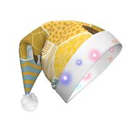 BLWSLC Bee Geometric Honeycomb Printed Light Up Party Hats LED Christmas Party Props Suitable for Adults and Kids, Christmas Fun Hats