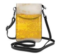 BLWSLC Beer foam Printed small mobile phone wallet women's crossbody bag detachable shoulder strap suitable for shopping and travel