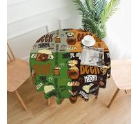 BLWSLC Beer Patterned Round Tablecloth - 60 Inch - Perfect for family gatherings, restaurants, holidays and celebrations