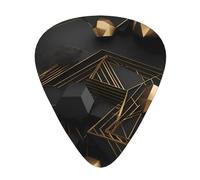 BLWSLC black and gold plaid Guitar Picks - For Acoustic, Electric, and Band Players - 12 Picks in 3 Different Thicknesses