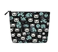 BLWSLC Black and white panda face Printed single layer cosmetic bag, storage bag, suitable for daily storage, a must-have for business trips.