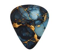 BLWSLC Black Gold Marbled Guitar Picks - For Acoustic, Electric, and Band Players - 12 Picks in 3 Different Thicknesses