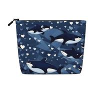 BLWSLC Blue Killer Whale Printed single layer cosmetic bag, storage bag, suitable for daily storage, a must-have for business trips.