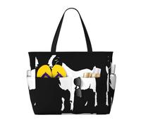 BLWSLC Boer Goat Printed beach tote bag lightweight foldable pool bag suitable for packing travel and gym use