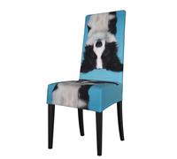 BLWSLC Border Collie Stretch dining chair covers, removable chair covers, dining chair covers for home, restaurants, and banquets