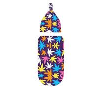 BLWSLC Bright Colorful Weed Pattern Newborn swaddle bag set, baby receiving blanket with hood, suitable for babies 0-6 months